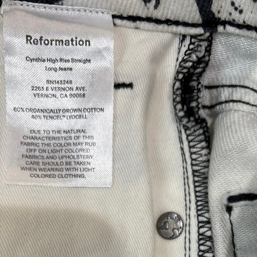 Reformation Monochrome Graphic Wide Leg Jeans - Picture 12 of 13